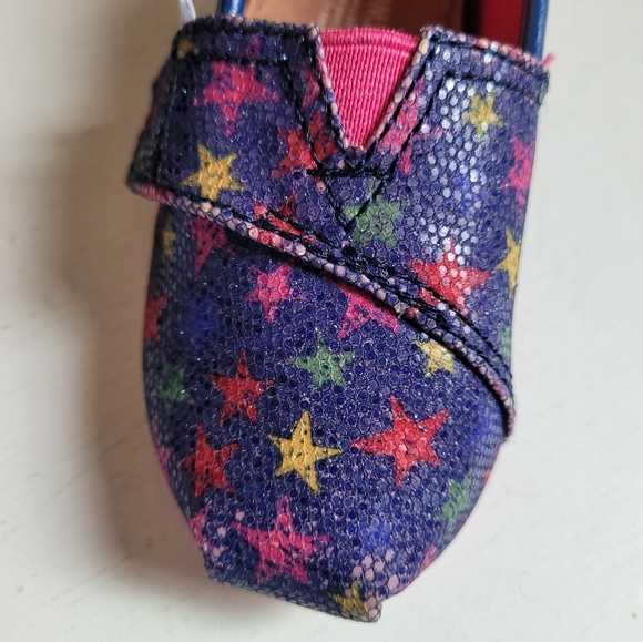 TOMS Toddler Girls Glitter Stars Classic Velcro 5T - Picture 7 of 9